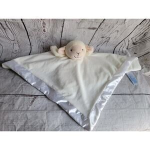 Kids of America Lamb Lovey White Ivory Security Baby Blanket Satin Trim New